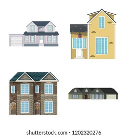 Vector design of building and front icon. Collection of building and roof stock vector illustration.