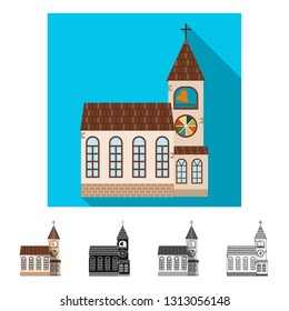 Vector design of building and front logo. Set of building and roof stock symbol for web.