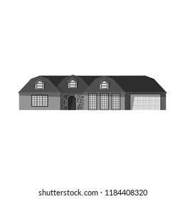 Vector design of building and front sign. Set of building and roof vector icon for stock.