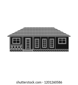 Vector design of building and front sign. Collection of building and roof stock vector illustration.