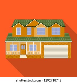 Vector design of building and front sign. Collection of building and roof stock symbol for web.