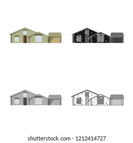 Vector design of building and front symbol. Set of building and roof stock symbol for web.