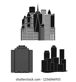 Vector design of building and high logo. Set of building and business vector icon for stock.