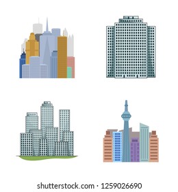 Vector design of building and high symbol. Collection of building and business stock vector illustration.