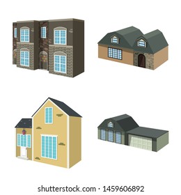 Vector design of building and home sign. Collection of building and construction stock vector illustration.