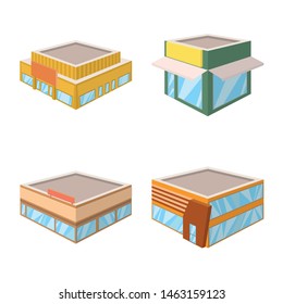 Vector design of and building icon. Collection of and business vector icon for stock.