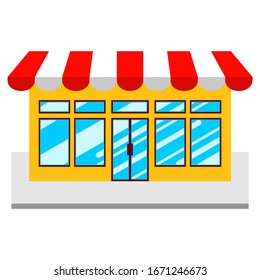 Diseño vectorial de la construcción de formas y signos / símbolos de la tienda