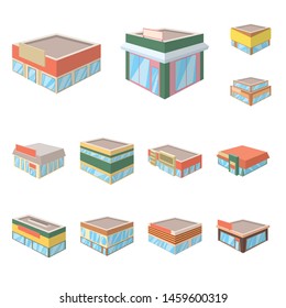 Vector design of and building sign. Set of and business stock symbol for web.