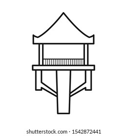 Vector design of building and wood icon. Graphic of vietnam and patio stock symbol for web.