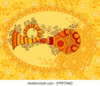 Vector design of Bulb horn in Indian art style