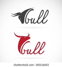 Vector design bull is text on a white background.