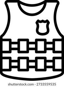 Vektordesign kugelsichere Weste Symbolstil