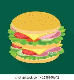 Vector design of bun and burger symbol. Web element of bun and turkey stock vector illustration.