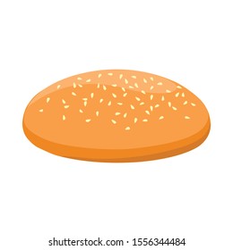 Vector design of bun and sesame sign. Graphic of bun and bread Stock symbol for web.