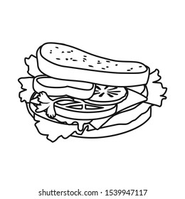 Vector design of burger and food logo. Graphic of burger and bread stock vector illustration.