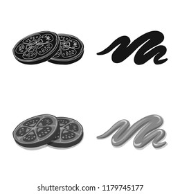 Vector design of burger and sandwich icon. Set of burger and slice stock vector illustration.