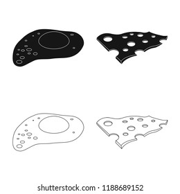 Vector design of burger and sandwich icon. Collection of burger and slice vector icon for stock.