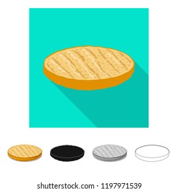 Vector design of burger and sandwich icon. Collection of burger and slice vector icon for stock.