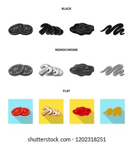 Vector design of burger and sandwich icon. Set of burger and slice stock symbol for web.