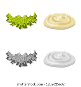 Vector design of burger and sandwich icon. Set of burger and slice stock vector illustration.
