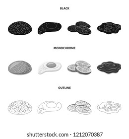 Vector design of burger and sandwich icon. Set of burger and slice vector icon for stock.