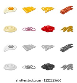 Vector design of burger and sandwich icon. Collection of burger and slice vector icon for stock.