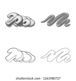 Vector design of burger and sandwich icon. Set of burger and slice stock symbol for web.