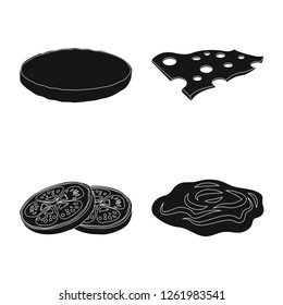 Vector design of burger and sandwich icon. Set of burger and slice vector icon for stock.