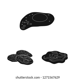 Vector design of burger and sandwich icon. Set of burger and slice vector icon for stock.
