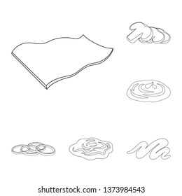 Vector design of burger and sandwich icon. Collection of burger and slice vector icon for stock.