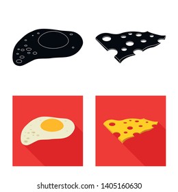Vector design of burger and sandwich icon. Set of burger and slice stock symbol for web.