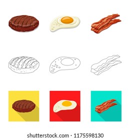 Vector design of burger and sandwich logo. Collection of burger and slice stock symbol for web.