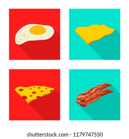 Vector design of burger and sandwich logo. Set of burger and slice vector icon for stock.