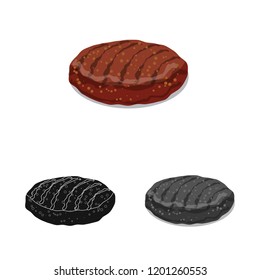 Vector design of burger and sandwich logo. Set of burger and slice stock vector illustration.