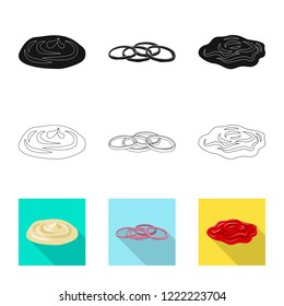 Vector design of burger and sandwich logo. Collection of burger and slice stock symbol for web.