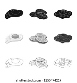Vector design of burger and sandwich logo. Collection of burger and slice vector icon for stock.