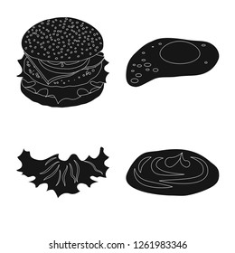 Vector design of burger and sandwich logo. Collection of burger and slice stock symbol for web.