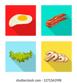 Vector design of burger and sandwich logo. Set of burger and slice stock symbol for web.