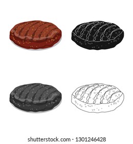 Vector design of burger and sandwich logo. Set of burger and slice stock vector illustration.