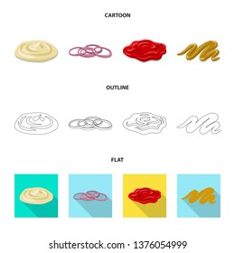 Vector design of burger and sandwich logo. Collection of burger and slice stock vector illustration.