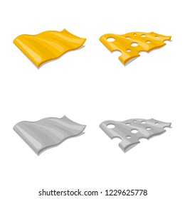 Vector design of burger and sandwich sign. Collection of burger and slice vector icon for stock.