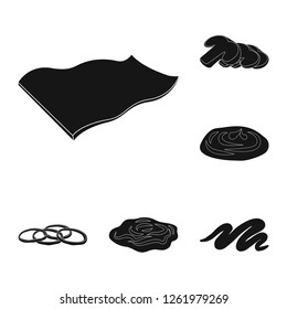 Vector design of burger and sandwich sign. Collection of burger and slice vector icon for stock.