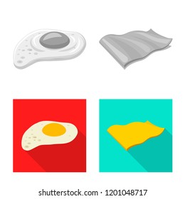 Vector design of burger and sandwich symbol. Collection of burger and slice stock vector illustration.
