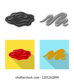 Vector design of burger and sandwich symbol. Collection of burger and slice stock vector illustration.