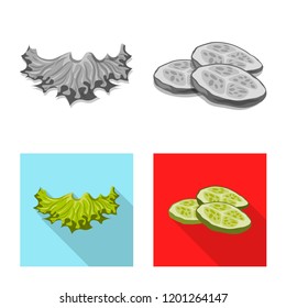 Vector design of burger and sandwich symbol. Collection of burger and slice vector icon for stock.