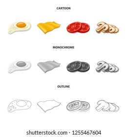 Vector design of burger and sandwich symbol. Collection of burger and slice stock vector illustration.