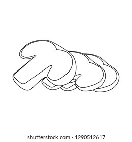 Vector design of burger and sandwich symbol. Set of burger and slice stock symbol for web.