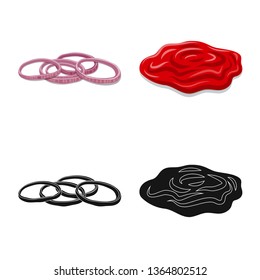 Vector design of burger and sandwich symbol. Collection of burger and slice stock symbol for web.
