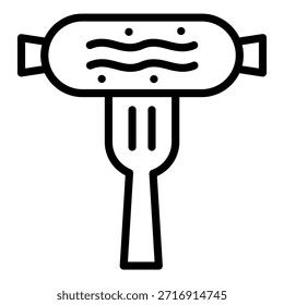 Design de vetor queimando estilo de ícone de salsicha