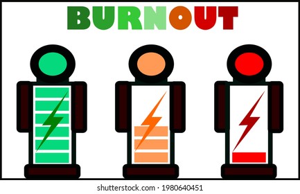 Vector design of burnout or worn out or exhausted battery. 